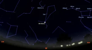 stars visible tonight in the western sky