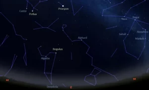 Stars visible in the eastern sky tonight in equatorial latitudes