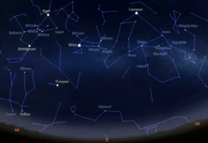 Stars visible in the eastern sky tonight in the southern hemisphere