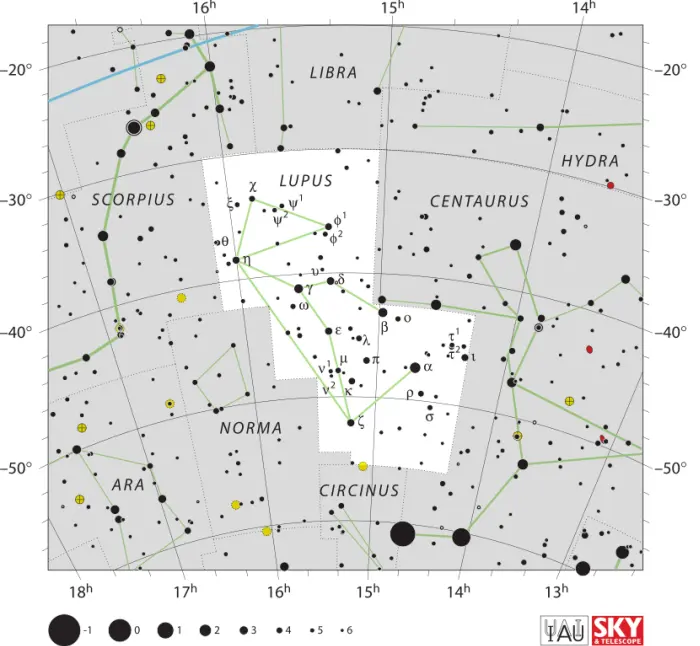 lupus constellation,lupus stars,lupus star map,lupus star chart