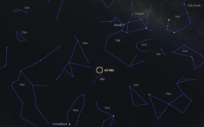 how to find au microscopii,where is au microscopii in the sky