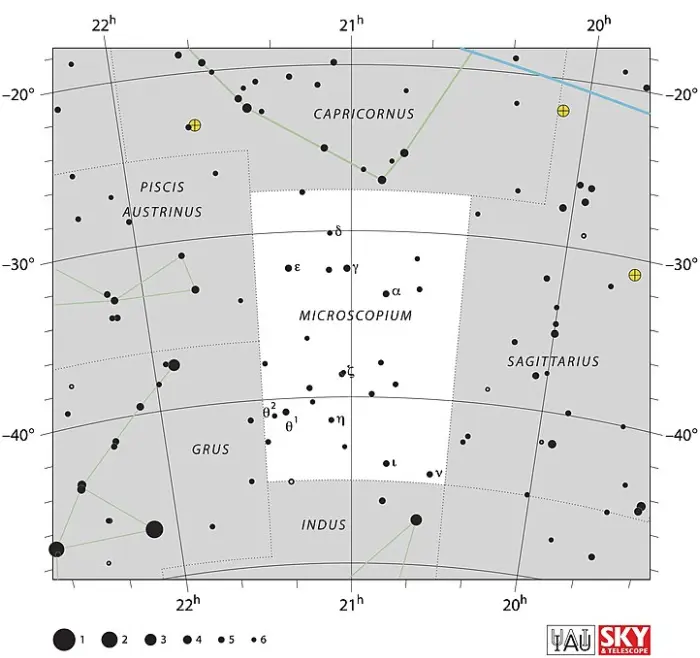 microscopium map,microscopium stars,microscopium star map,microscopium star chart