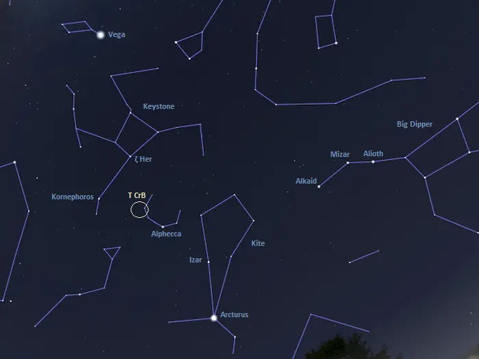 how to find t coronae borealis,where is t coronae borealis in the sky