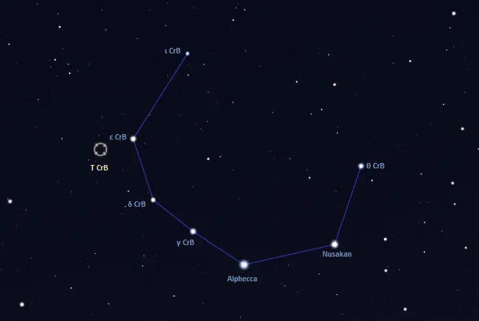 t coronae borealis finder chart