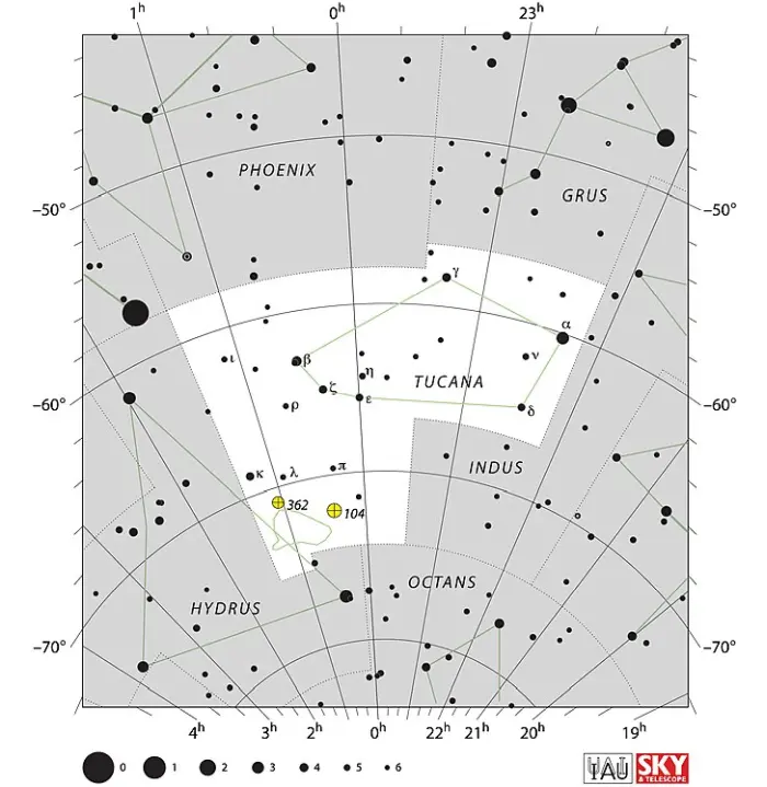 tucana constellation,tucana stars,tucana star map,tucana star chart