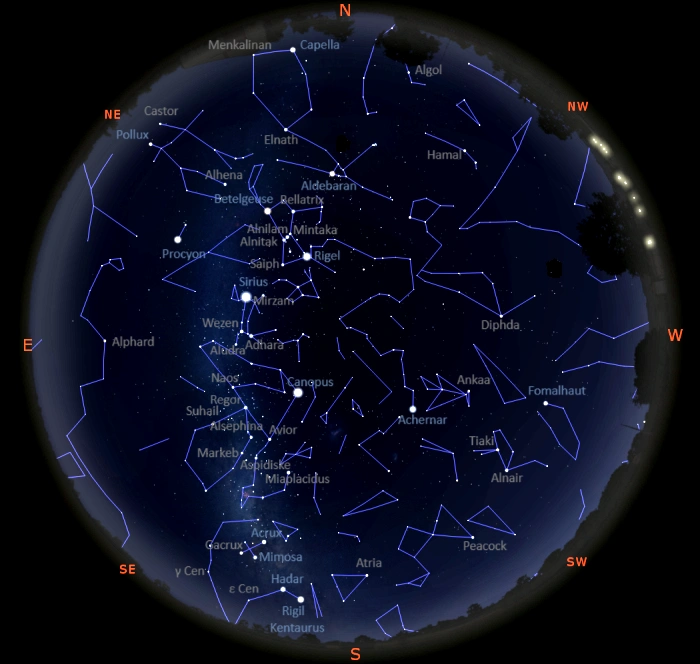 stars in the sky tonight in the southern hemisphere