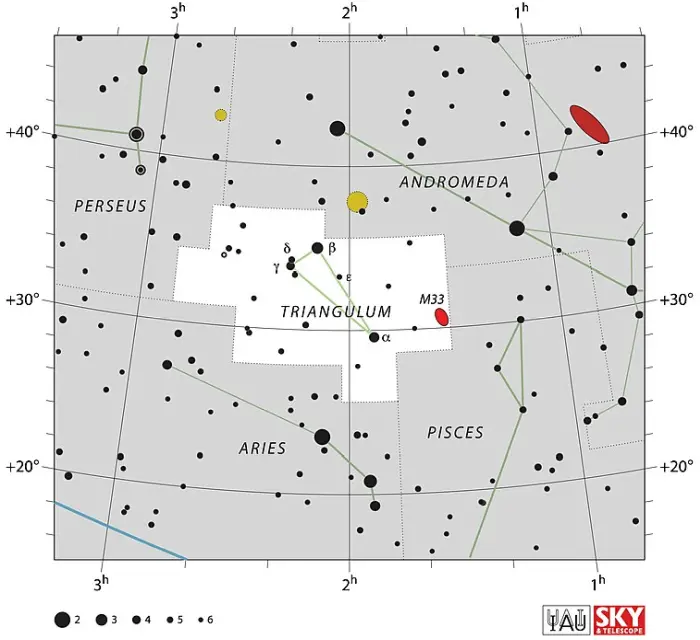 triangulum stars,triangulum star map,triangulum constellation map